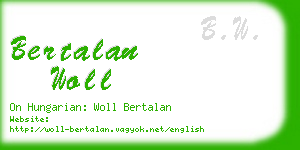 bertalan woll business card